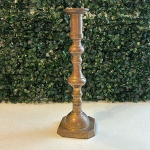 19th C. Victorian English solid brass candlestick